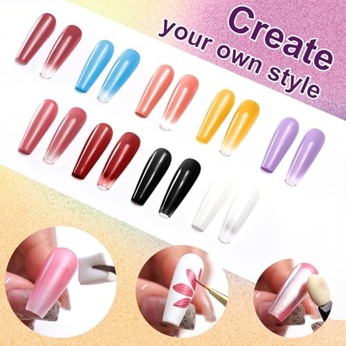 Gradient Painting Gel, 9 Colors Ombre Gel Nail Polish - color: Victorian Oddity Color