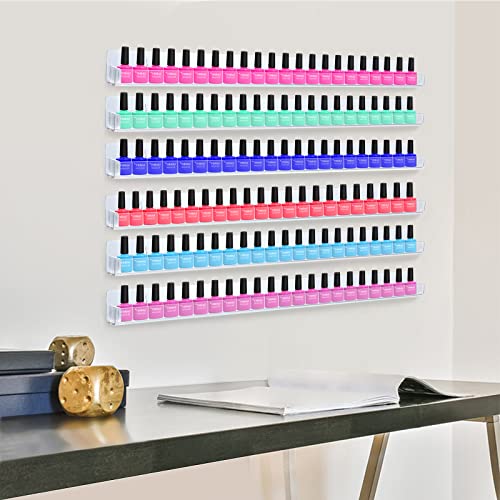 trophable 24in Nail Polish Rack Wall Mounted Shelf - size: 24"x1.56"x2"-6Pack