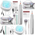 Nail Drill with Mini Dust Collector & Storage Bag, Electric Manicure Sets - color: Silver