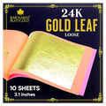Barnabas 24K Real Gold Leaf Sheets for Crafts - 10-Loose Sheet 3.1inch - color: 24K
