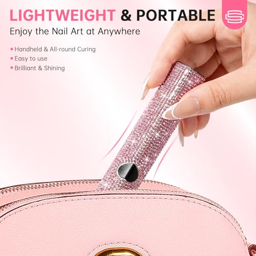 UV Light for Gel Nails, Handheld UV Nail Lamp - color: B-pink Diamond