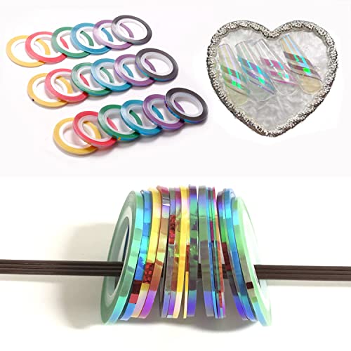 21 Rolls Nail Art Striping Tape Lines Nail Tape for Nail Art Decals - color: Pink