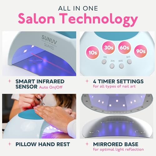 SUNUV UV LED Nail Lamp, LED UV Light for Gel Nails Polish SUN2C Blue - color: Bleu