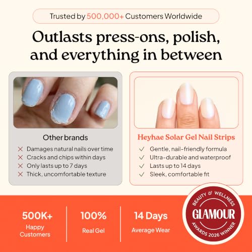 Heyhae Semi Cured Gel Nail Strips - Hey, that Pearl Glow - color: Hey, That Pearl Glow