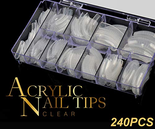 240PCS Dual Forms Nail Mold for Poly gel UV Gel 12 Size With Scale