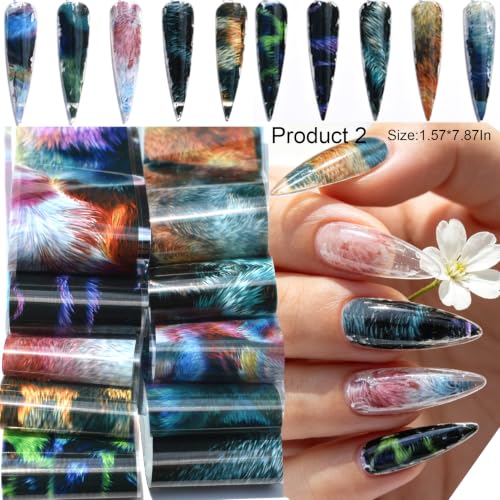 Nail Transfer Foil Sheets,60Pcs Plaid Holographic Nail Foil Stickers (3)