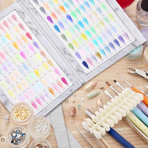 160 Nail Color Display Book with 240 Nail Tips & Number Stickers 1-200