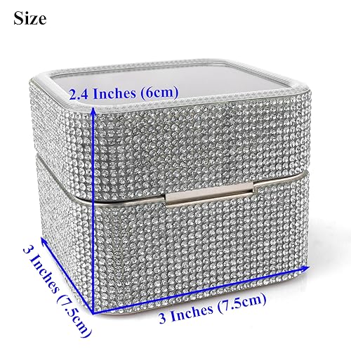 Cellentool 25 Holes Nail Drill Bits Holder Rhinestone Case Box - color: Silver, size: 25 Holes
