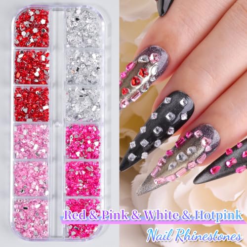 9000Pcs Mini Colorful Rhinestones for Nails Art Flatback Crystal Nail Gems - color: Mini-Multishape