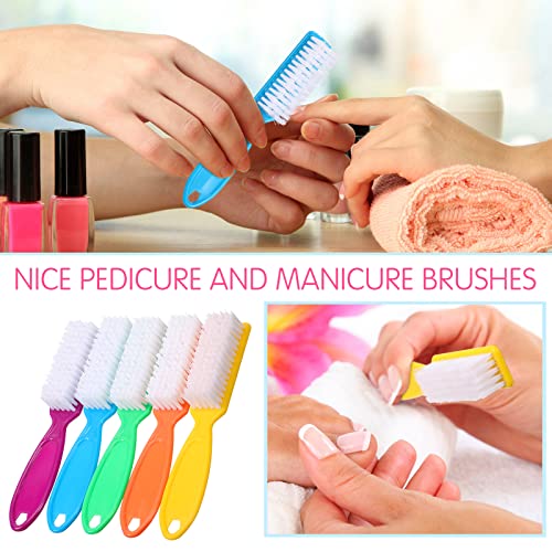 Patelai 15 Pieces Nail Brush Handle Grip for Fingernail Toe Scrub Cleaning - color: Bright