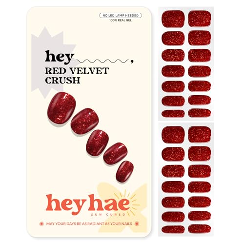 Heyhae Semi Cured Gel Nail Strips - Hey, Red Velvet Crush - color: Hey, Red Velvet Crush