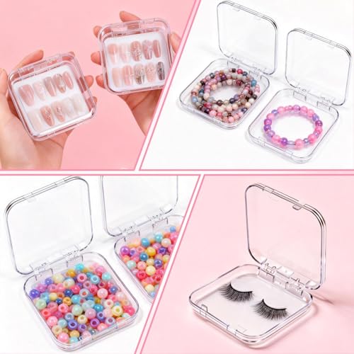 6 Pcs Press On Nail Packaging Storage Box, Clear Acrylic
