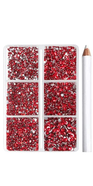 Beadsland Flatback Rhinestones, Siam, 7200pcs Mixed 6 Sizes - color: Siam
