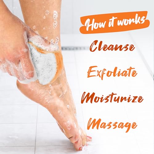 Spongables Pedi Scrub Foot Exfoliating 20+ Wash Sponge, Papaya, 1 Count - color: Papaya, size: 1 Count (Pack of 1)