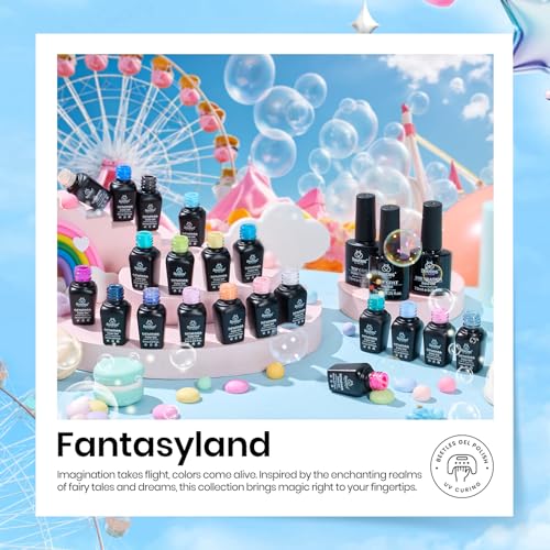 Beetles Gel Nail Polish Set, 23Pcs Color Gel Polish with Base & Top Coat - color: Fantasyland Collection