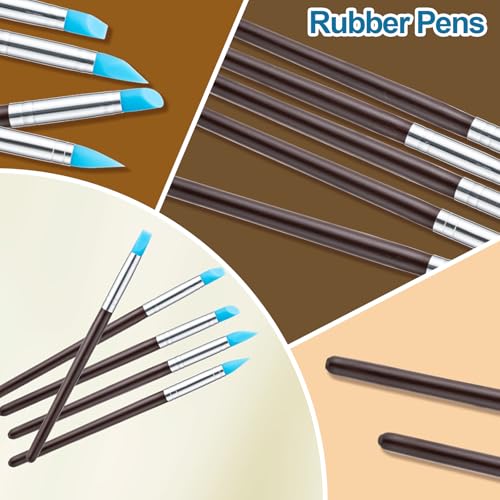 Amrules 10 Pcs Clay Sculpting Tools Kit with Silicone Tips - color: Blue-Silicone-10Pcs