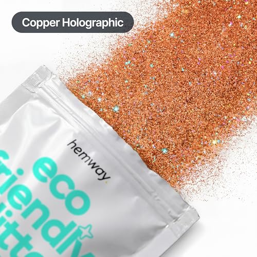 Hemway Biodegradable Glitter Copper Holographic 3.5oz Ultrafine - color: Copper Holographic, size: Ultrafine (1/128" 0.008" 0.2mm)