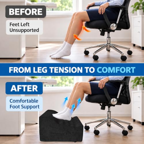 Under Desk Foot Rest, Ergonomic Foot Stool for Office and Home (Black) - color: Black