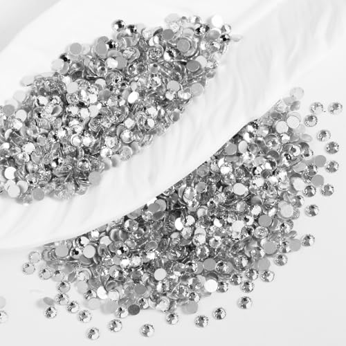 2000pcs SS12 Flatback Glass Rhinestones for DIY(Crystal) - color: Crystal, size: SS12-2000PCS