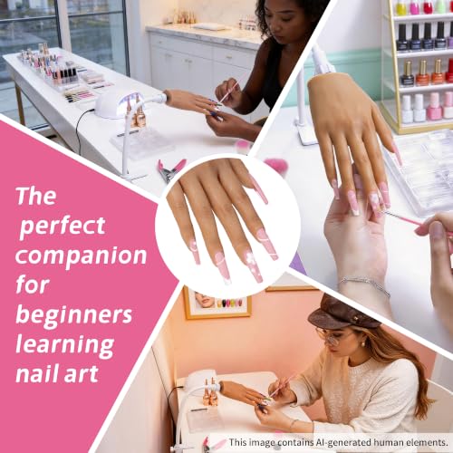 Practice Hand for Acrylic Nails, Silicone Hand, 120 Tips & Stand - color: light skin