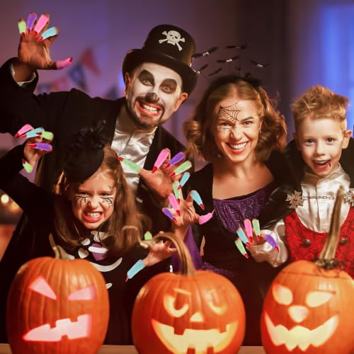 Halloween Fake Witches Fingers Nails for Kids Reading, Glow in The Dark - color: Colorful