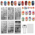 6 Sheets Nail Stamping Plate Mushrooms Nail Art Stamp - color: Mushrooms