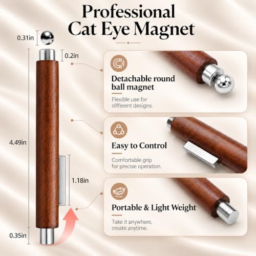 AZUREBEAUTY 4-in-1 Cat Eye Nail Magnet Pen - size: 1 Count (Pack of 1)