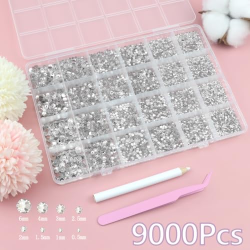 Silver Gems Rhinestones for Bedazzling Kit Clear Gems for Crafts - color: 23-Silver