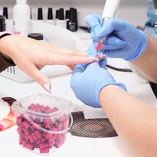 Sanding Bands for Nail Drill 240 Grit Extreme Fine Nail Sanding Bands 200Pcs Pink Professional Sanding Bands and 2Pcs Nail Drill Bits for Manicures and Pedicure - color: pink, size: 240 grit