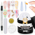 MIZHSE White Solid Builder Gel for Nails, Sculpting Gel Non-sticky Hand - color: 100g White