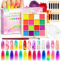 16 Colors Pigment Powder for Nails Palette Set Ombre Neon