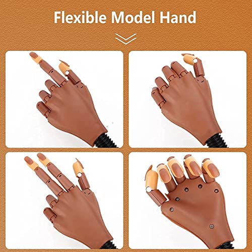 Practice Hand for Acrylic Nails, Left Nail Hand with 100 Tips for Beginners