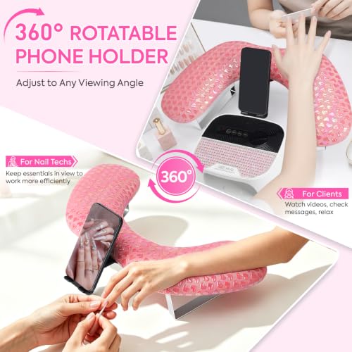 Arm Rest for Nails Tech, Manicure Hand Rest, U-shaped Armrest - color: Pink
