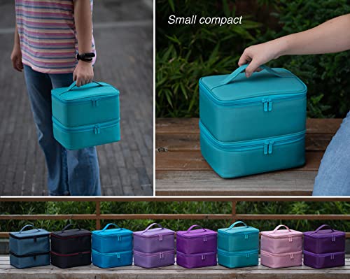 ButterFox Large Nail Polish Organizer Storage Case Holder, Fits Nail Lamp Dryer and 40-50 Bottles, Gel Nail Polish Kits Supplies Holder Bag (Turquoise, S (30-40)) - color: Turquoise, size: S (30-40 Slots)
