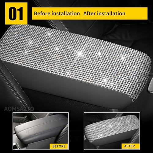AOMSAZTO Armrest Console Covers for 2013-2018 Nisaan Altima Crystal Diamond - color: Bling Crystal Diamond, size: 2013-2018
