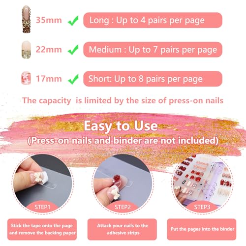 KEIFIN 6 Pcs Press On Nail Book Display Organizer Binder A5 Inserts, Clear - color: CLEAR