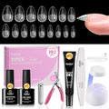 Beetles Tipex Lite Apex Nail Tips Kit, Short Almond, 192pcs 16 Sizes