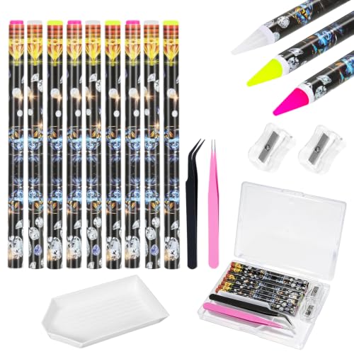 15pcs Rhinestone Picker Tool, Bedazzling Pen Wax Pencil for Rhinestones