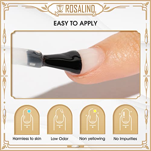 ROSALIND 4PCS(10ML) Nail Primer Base Coat Glossy Matte Top Coat Gel Polish - color: Clear