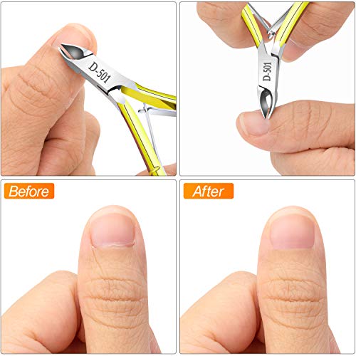 4 Pack Professional Cuticle Nippers, Gold & Rainbow Nail Trimmer & Cutter - color: Gold and Rainbow Color