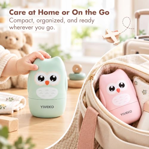 Baby Nail Kit, 4-in-1 Baby Nail Care Set with Cute Case, Baby Nail Clipper, Scissor, Nail File & Tweezer, Baby Manicure Kit and Pedicure kit for Newborn, Infant, Toddler, Kids-Owl Blue - color: Blue