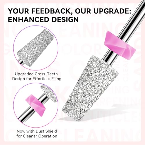 Makartt Nail Drill Bits:10Pcs Dimond Sanding Bit Sets for Nail Drill E-File