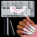 Ranrose 600PCS XXXL Clear Nail Tips, Half Cover for Acrylic Nails - color: XXXL Clear Square Half Cover Nail Tips