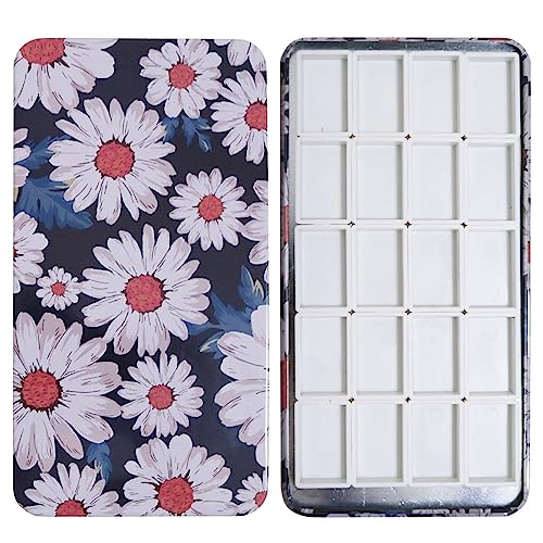 FCLUB Empty Watercolor Palette Tin with 20 Full Pans, and Magnetic Squares - color: Chrysanthemum, size: Pack of 20 Full Pans