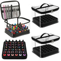 Jucoan 2 Pack Clear Nail Polish Organizer Bag Holds 36 Bottles