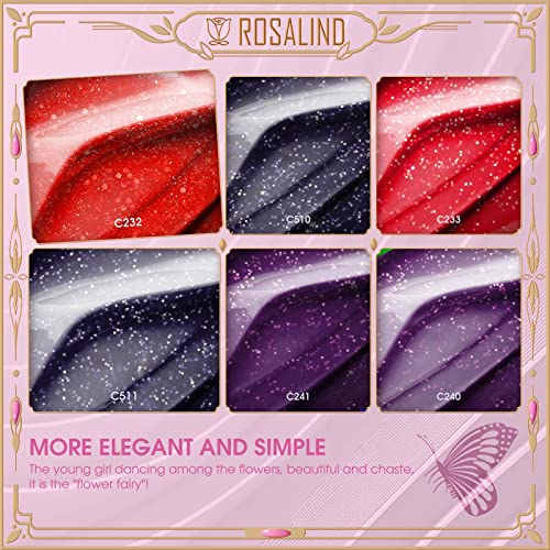 ROSALIND 6 Color Changing Gel Nail Polish, Thermal Gel Polish - color: Color Changing