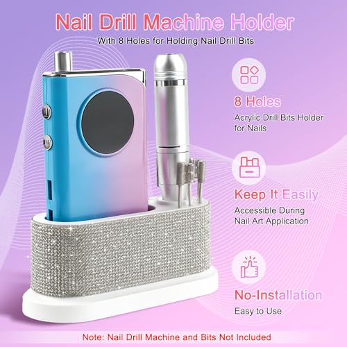 ANGNYA Nail Drill Machine Holder Efile Stand and Organizer Storage Box Case - color: White2