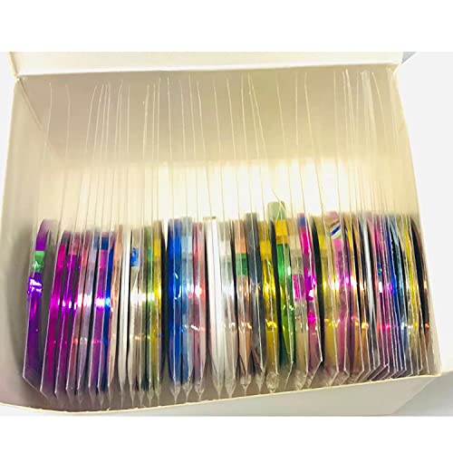 Metallic 36 pcs Nail Art Striping Tape Lines Nail Tape Kit - color: Silver