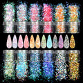 Allstarry 12 Colors Mermaid Nail Chunky Glitter - color: Mermaid Glitter