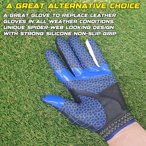 Spider Grip Men's Golf Glove - color: Blue, size: Men Medium (23)